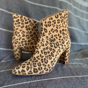 Matisse leopard print tan ankle boots